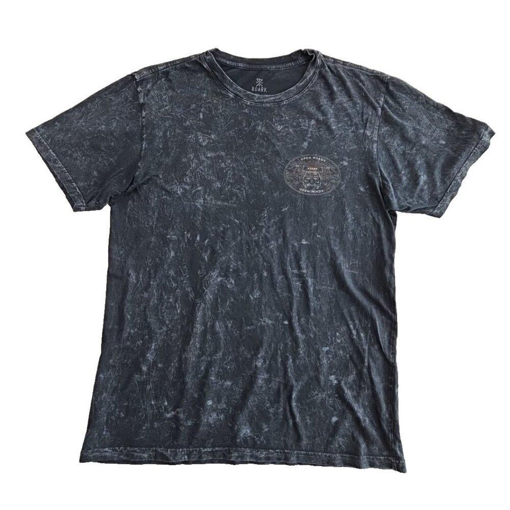 Roark Open Roads Open Minds Premium Tee Men's M Medium Black‎ Dyed EUC